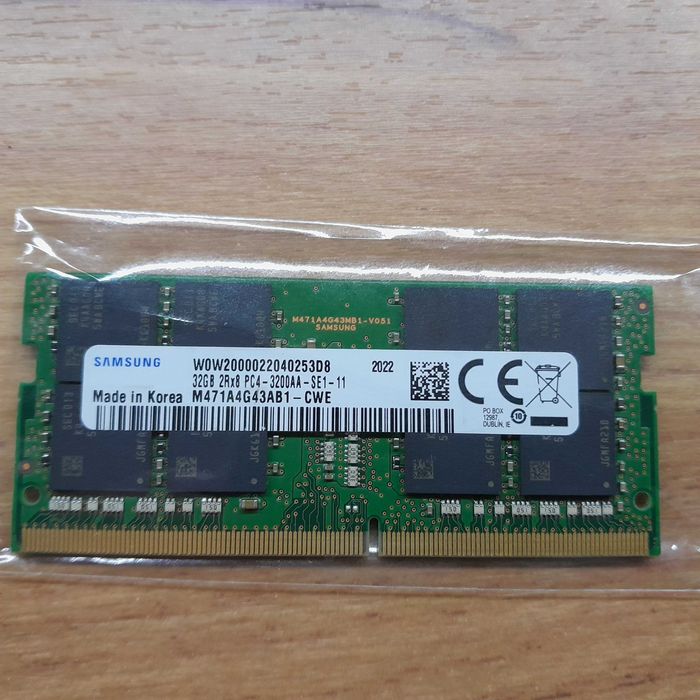 Pamięć ram Samsung 32 GB ddr4 pc4 w jednej kości 3200