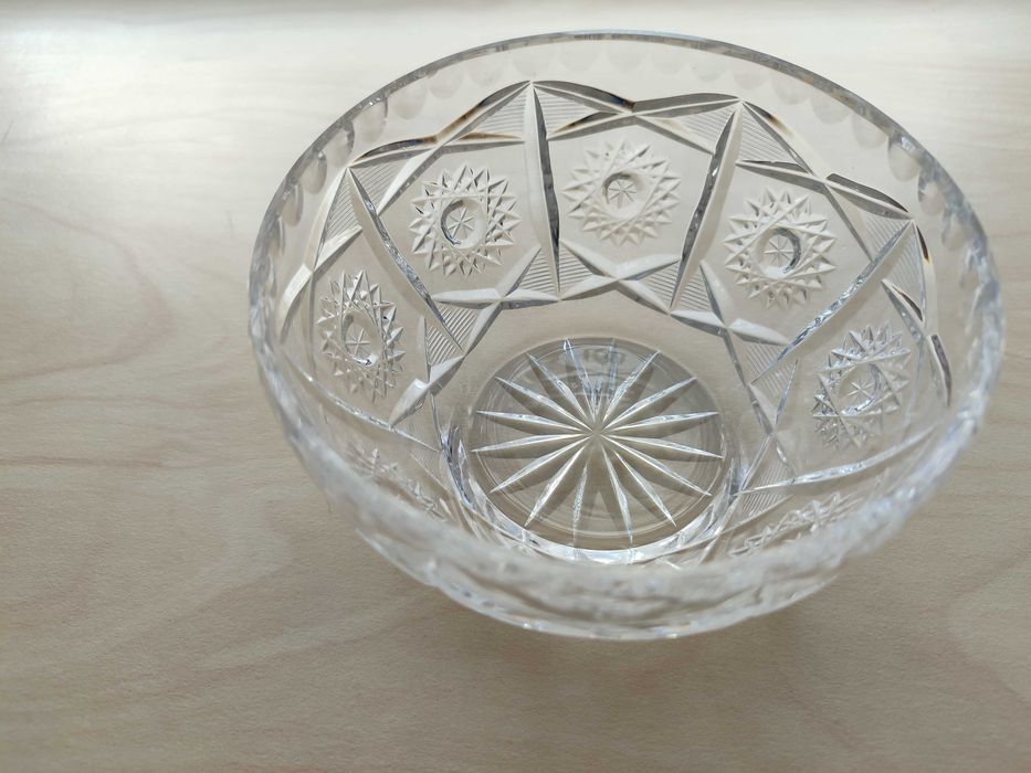 Kryształowa salaterka, owocarka, miseczka, PRL, vintage