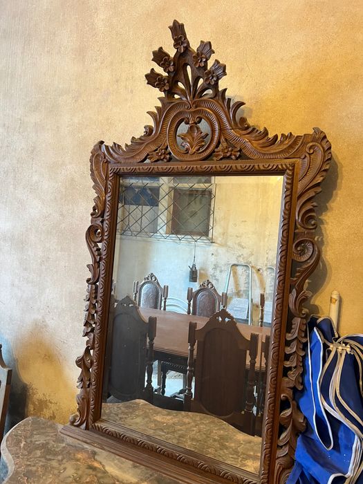 Penteadeira madeira maciça e pedra mármore