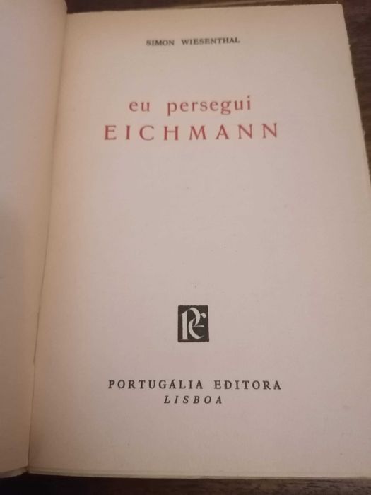Livro “Eu persegui Eichmann” de Simon Wiesenthal