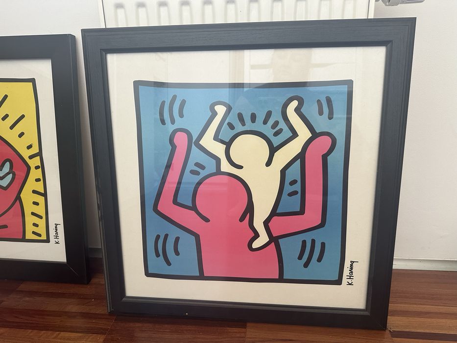 Dwa duże plakaty KEITH HARING w antyramie