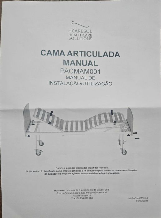 Cama articulada com barras de protecção pouco usada