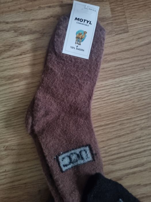 Motyl UGG skarpety damskie 35-38 brązowe skarpetki angora