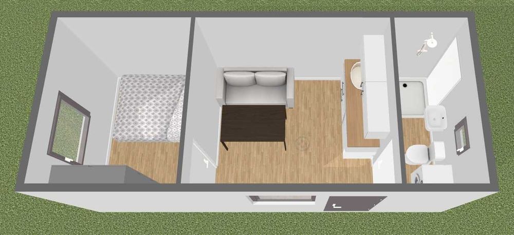 Domek letniskowy mieszkalny całoroczny mobilny 21m2 Wyposażony pod KLUCZ