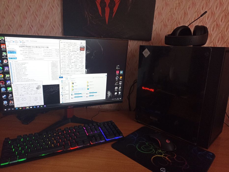 Ігровий ПК у повному комплекті з монітором, 3 ssd по 512gb