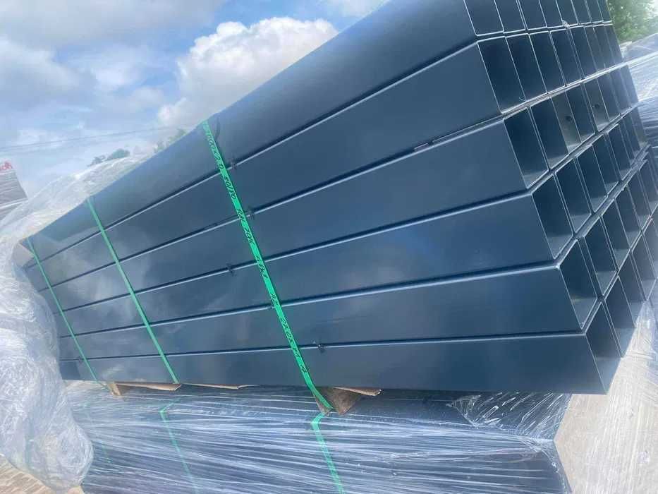 Słup bramowy 100x100 ścianka 2 mm 230 cm ocynk + grafit cena za sztukę