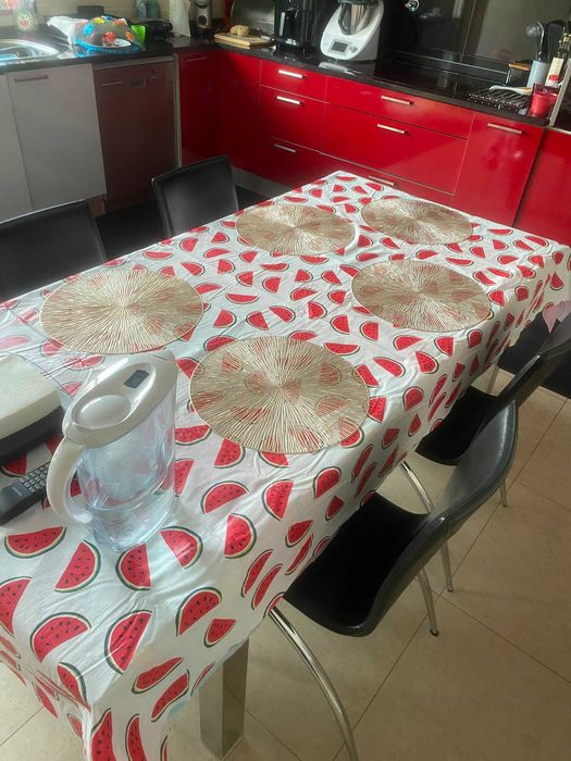 4 Cadeiras de cozinha em Pele Sintética Preta