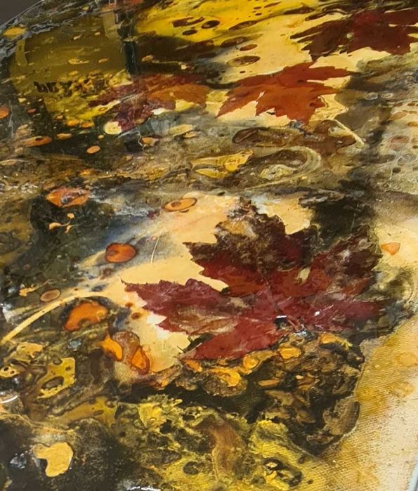 Pintura Acrílico S/Tela Abstrato com resina epoxy de José Barbosa