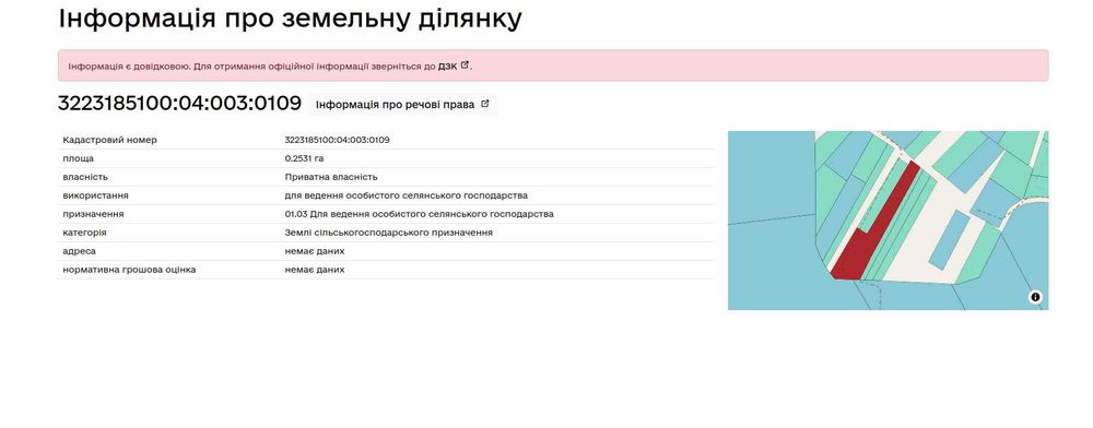 Земельна ділянка Красне Перше