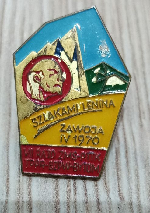 Przypinka PRL vintage szlakiem Lenina