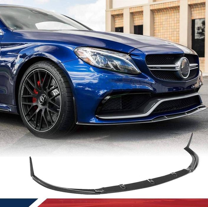 Губа на передний бампер Mercedes W205 C63 накладка сплитер обвес С63 Ц63 АМГ юбка бампера