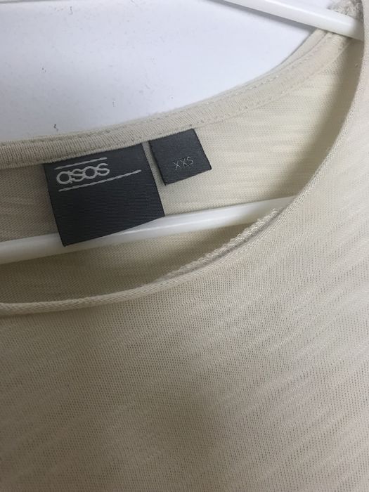 Beżowy klasyczny bawełniany top z długim rękawem Asos
