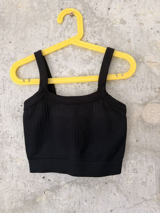 Piękny nowy bawełniany klasyczny czarny Crop top xxs primark