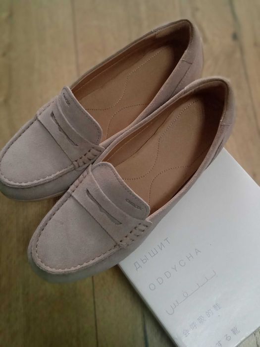 Брендові мокасіни  сліпони натуральний замш Геокс Респіра