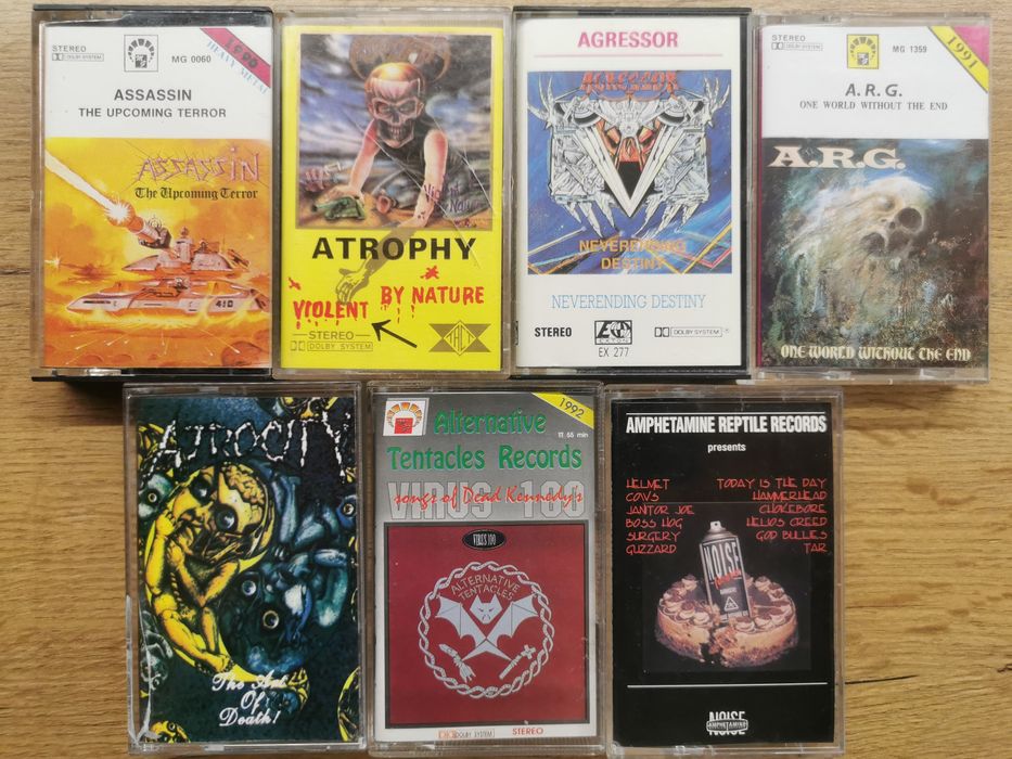 Zestaw 7 Kaset  Metal/Alt: Assassin, Atrocity, Agressor, A.R.G,Atrophy