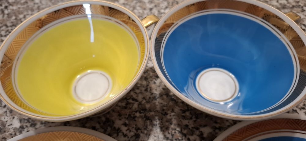 Чайная пара VEB Thringer Porzellanwerke Gehren Позолота Германия