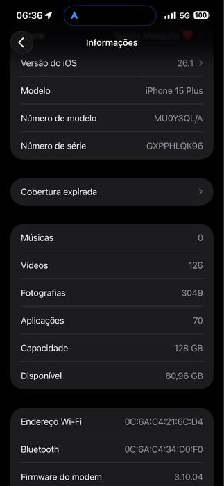 Iphone 15 plus como novo