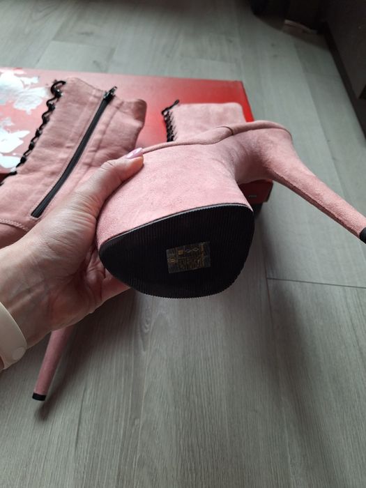 Buty botki do exotic pole dance Pleaser Flamingo 1020FS nowe 41 róż