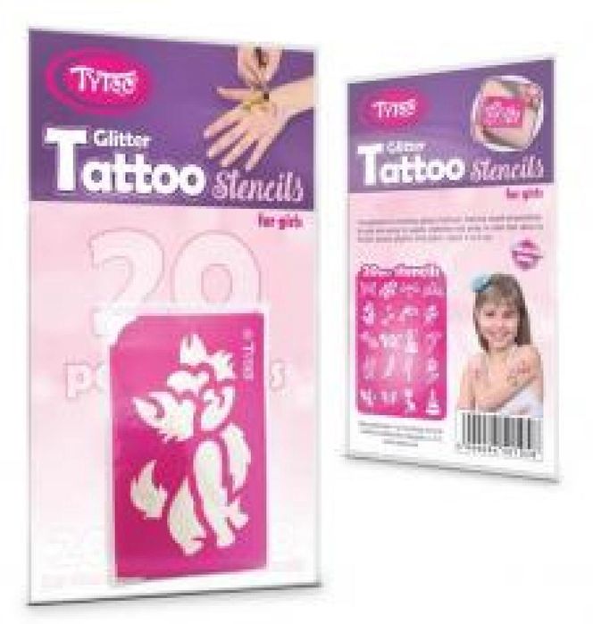 Tytoo. Zestaw szablonów do tatuaży Księżniczka folia,83x152 mm