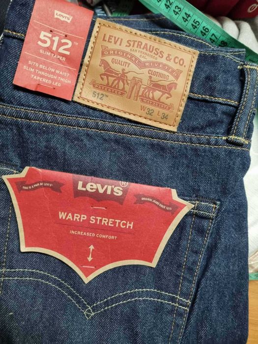 Новые джинсы Levi's 512 Warp Stretch Slim Taper 32x34 из США оригинал