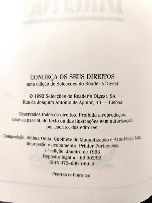 Livro - Conheça os seus Direitos.  Encadernação bonita e de capa dura