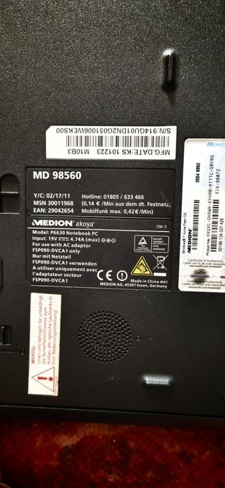 Продам ноут Medion Akoya P6630