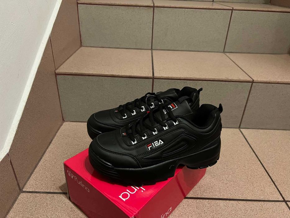 Sneakersy Damskie Czarne Nr 38