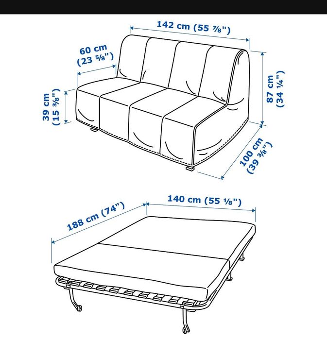 Sofá cama 2 lugares