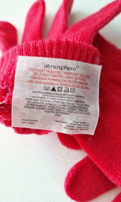 Primark nowe różowe rękawiczki