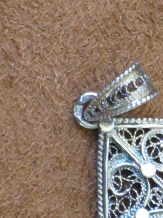 Medalha Artesanal Filigrana Prata Maciça de Lei 835`/.. C/Contraste