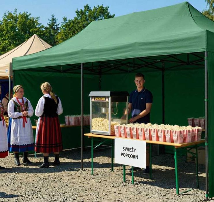 PAWILON HANDLOWY Ogrodowy 3x6m Automatyczny MOCNY - ZIELONY