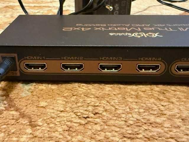 HDMI True Matrix 4x2 support 4K - pozwala przełączać 4 wej na 2 wyj
