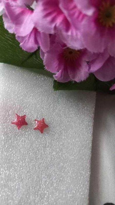 Сережки гвоздики рожева зірка