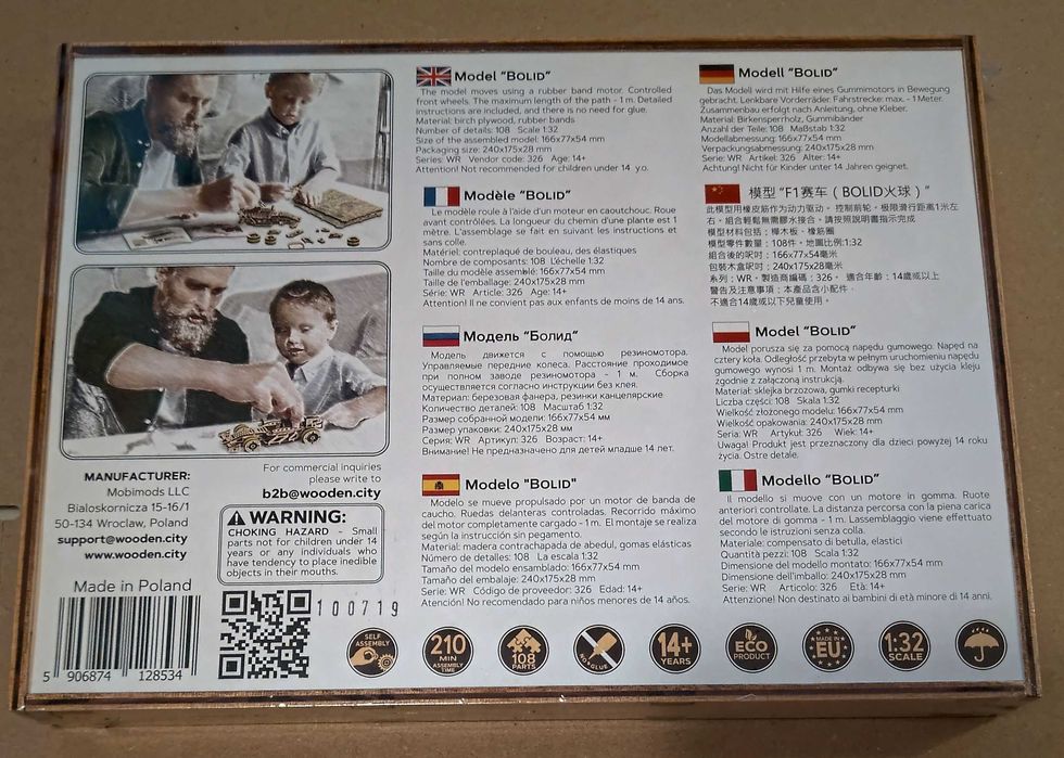 Bólido Carro de Corrida c/ motor a elástico – novo embalagem original