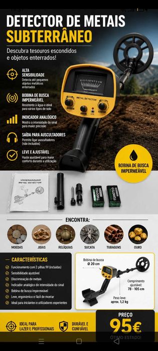 Detetor Metais 95€. Oportunidade