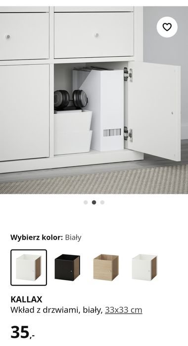 Ikea wkład z dzwiami biały Kallax