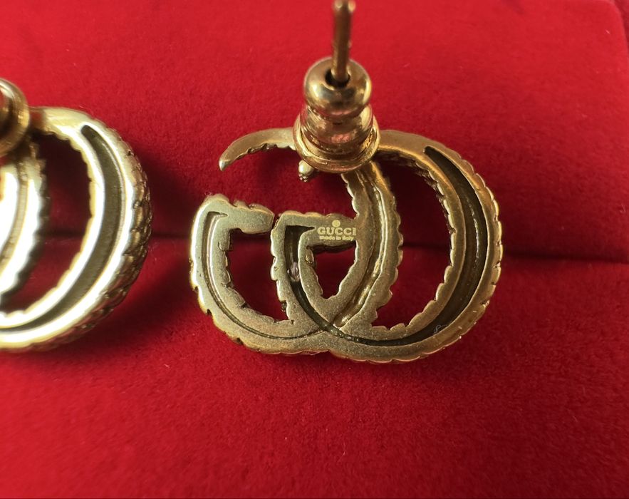 Kolczyki Gucci sztyft stare złoto