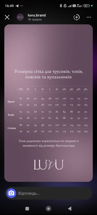 Топ-бралет LUVU, розмір М, новий