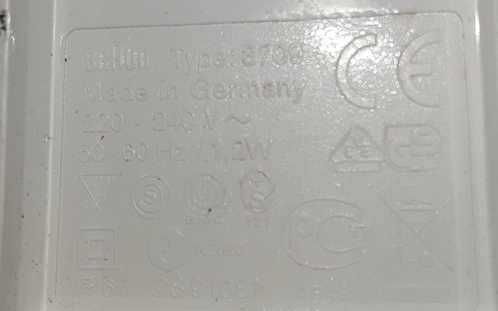 Carregador Oral B Type : 3757 - 0,9W - 1.2W - Type : 3709 -1,2W - 1.3W