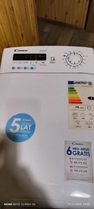 Pralka automatyczna candy. Wsad od góry . Używana.