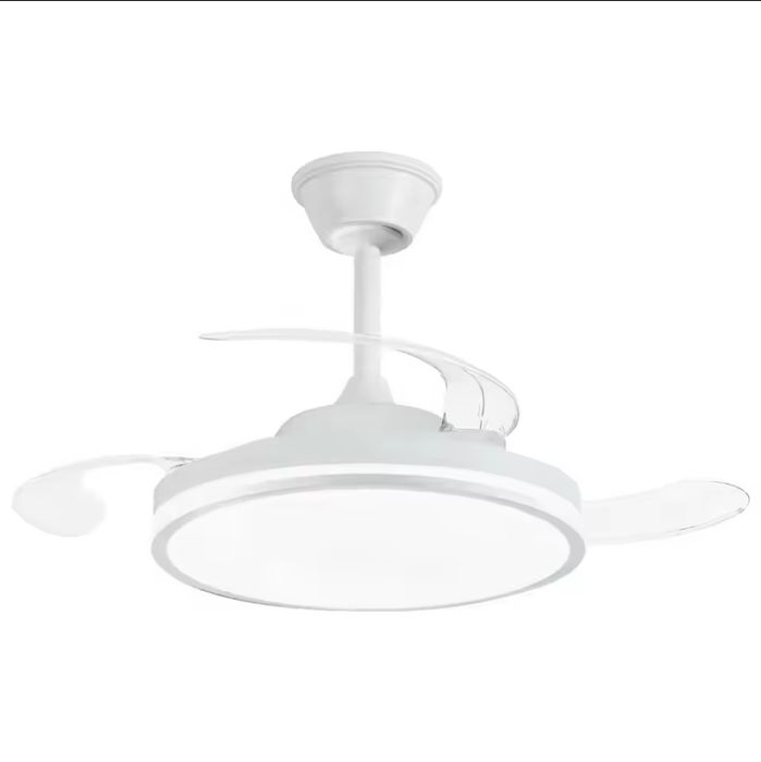 Ventilador de Teto C/Luz LED Ventoinha C/ Pás Retrácteis