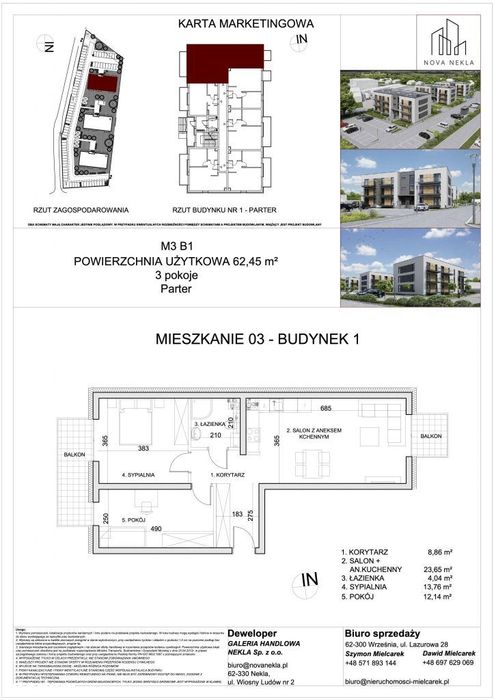 Przestronne 3 Pok. w Centrum Nova Nekla | Parter