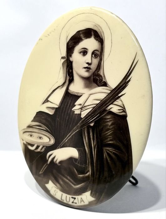 Linda antiga imagem religiosa italiana “Santa Luzia”