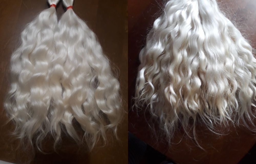 Волосы для кукол натуральные. Козий пух. Локоны козы.