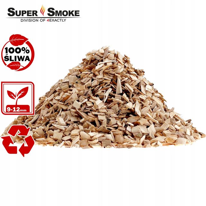 Zrębki Wędzarnicze Super Smoke ŚLIWA KL-10 (9-12mm) Large 10 Litrów