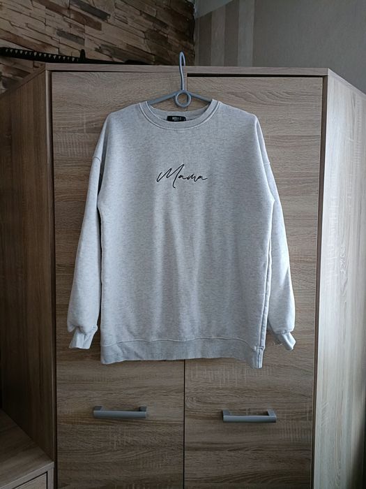 Jasna bluza lekko ocieplana oversize