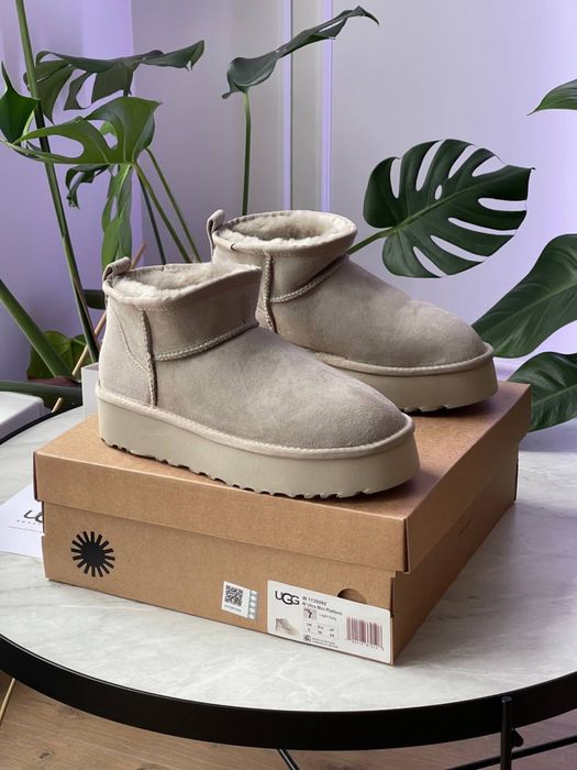 Уггі Ugg Classic Ultra Mini Platform Light Grey (36-41)