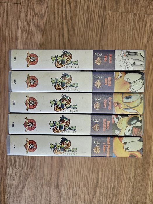 UNIKAT! Komplet 5x VHS Gwiazdy Space Jam | Dubbing PL | Warner Home Video
