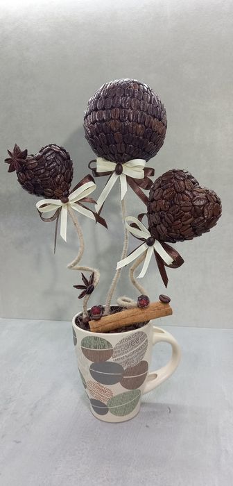 Топіарій з кави, подарунок, сувенір Hand made
