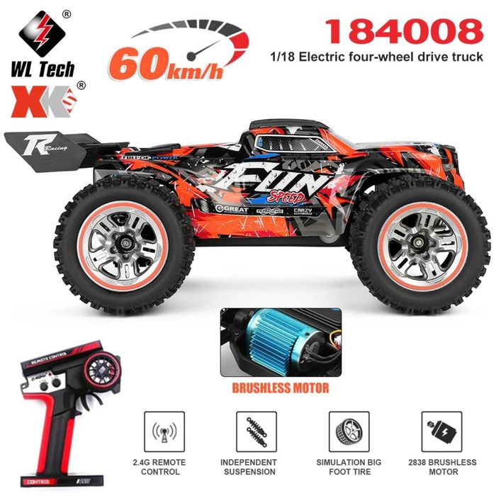 WL toys 184008 Brushless 60км\год 4WD RTR масштаб 1:18 2.4G
